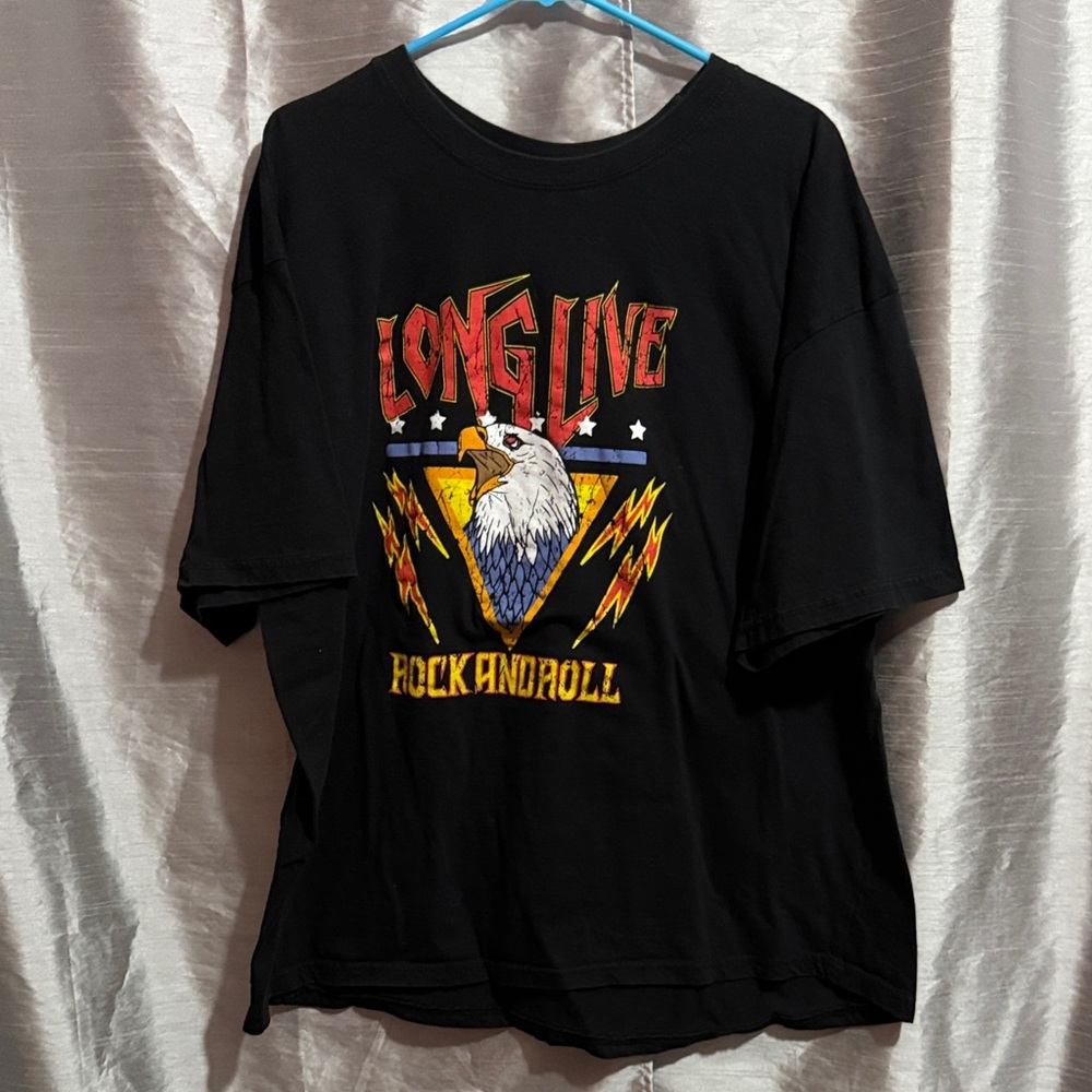 Men's Black Graphic Tee with Eagle Design